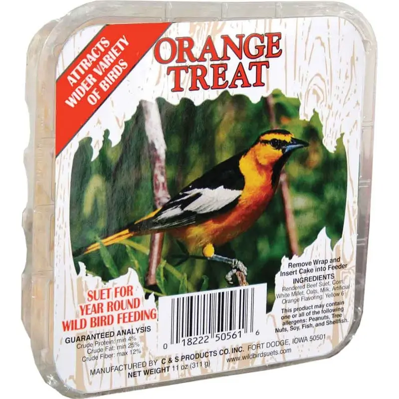 C & S - Orange Treat - Wild Bird - Suet - 11 oz
