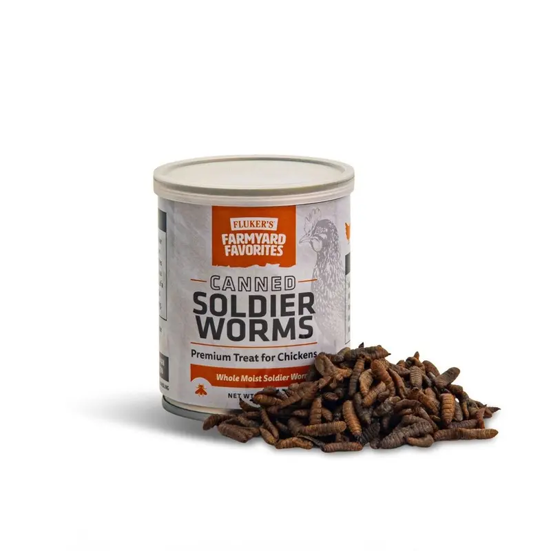 Flukers - Farmyard Favorites - Canned Soldier Worms 2.75oz