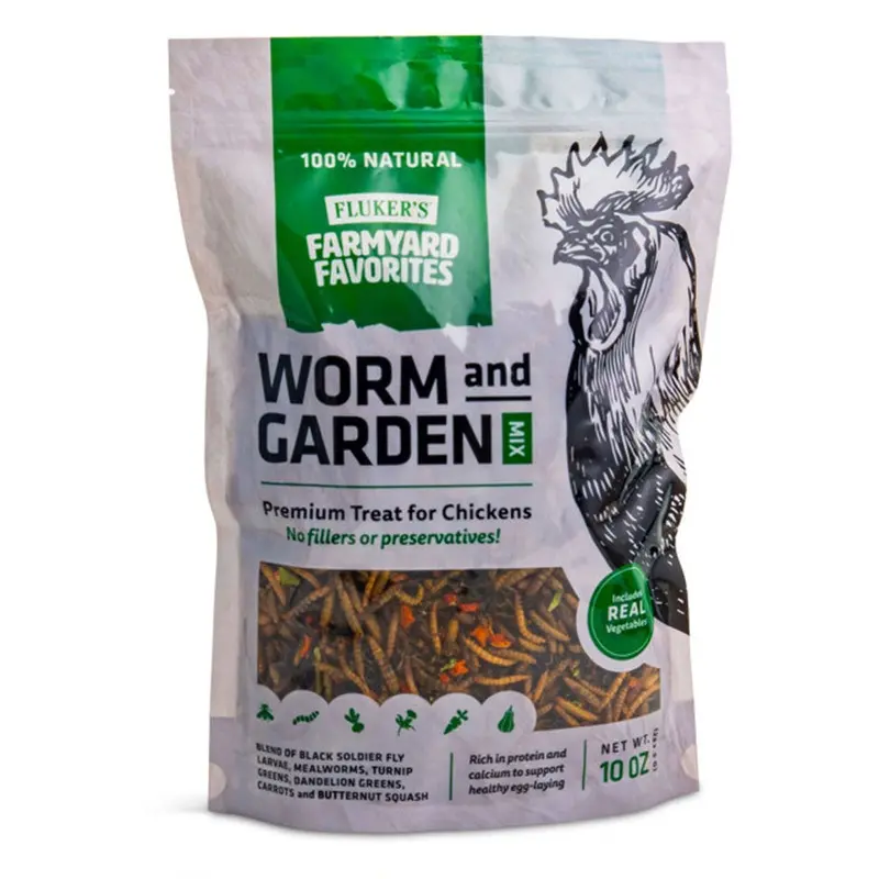 Flukers - Farmyard Favorites - Dried Worm & Garden Mix 10oz
