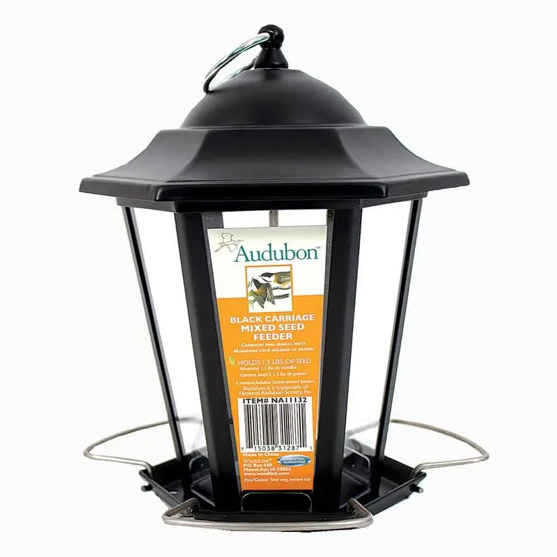 Black Carriage Mixed Seed Feeder - Black