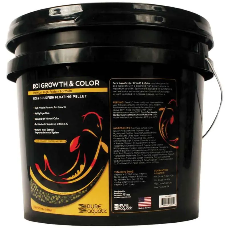 Pure Aquatic- Koi Grwth & Clr- 14lb- 3mm- 1/8in Float Pell
