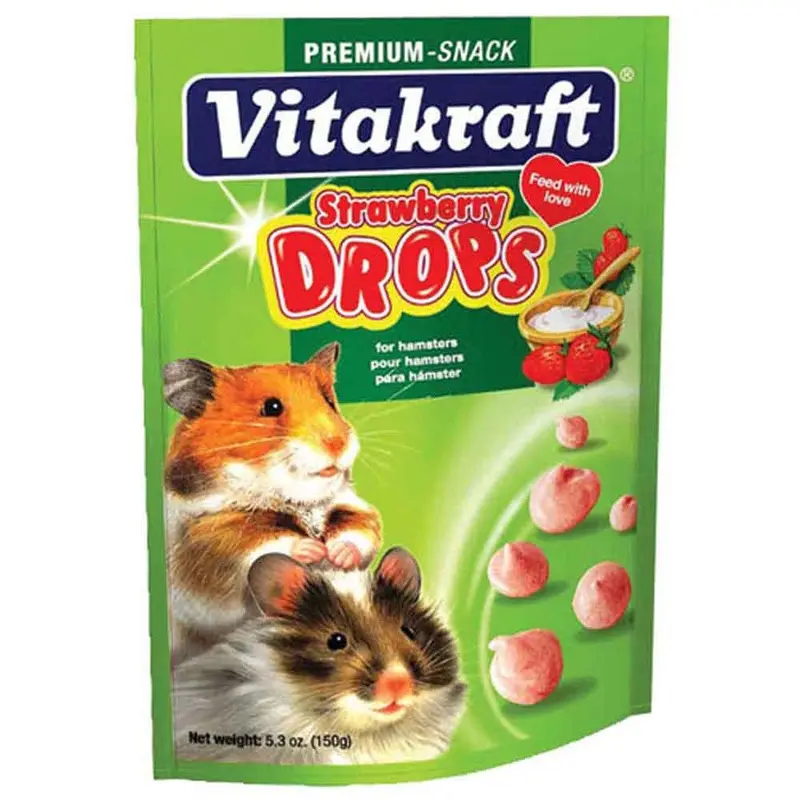 Strawberry Drops for Hamsters - 5.3 oz Pouch
