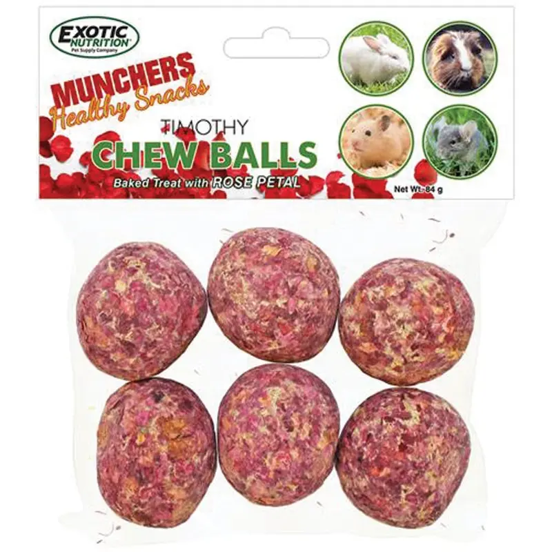 Exotic Nutrition - Munchers Rose Petal & Timothy Chew Balls