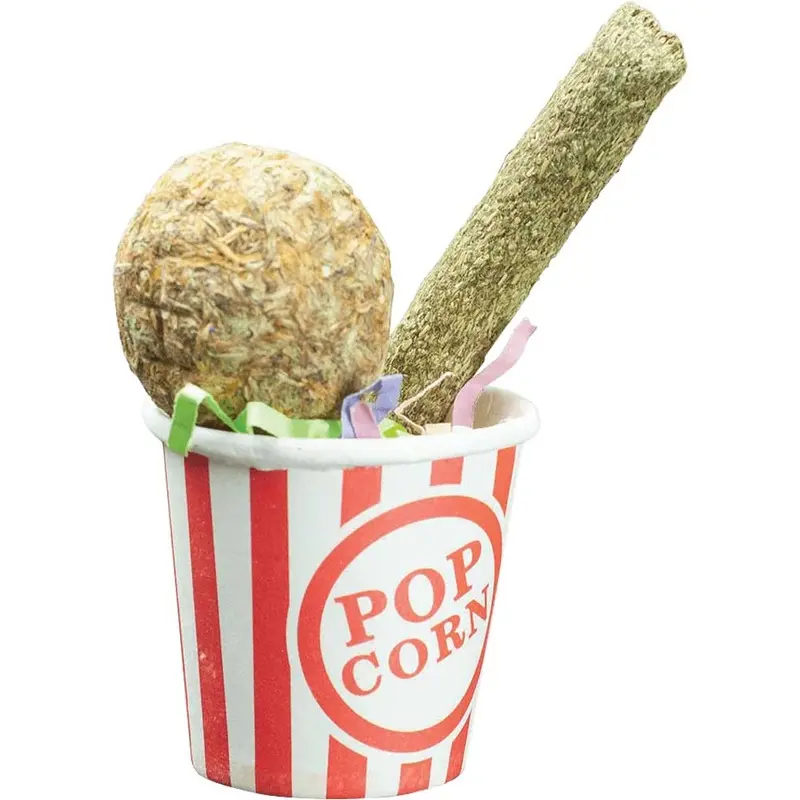 A&E SMALL PET TOY - NIBBLES - TIMOTHY HAY POPCORN W CRINKLE PAPER