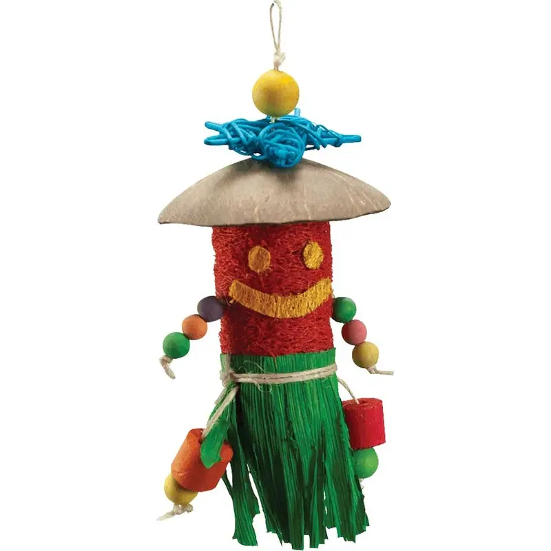 A&E SMALL PET TOY - NIBBLES - LOOFAH TIKI MAN