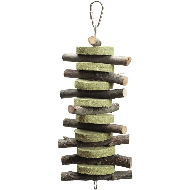 A&E SMALL PET TOY - NIBBLES - TIMOTHY HAY STACK W WOOD STICKS - LG