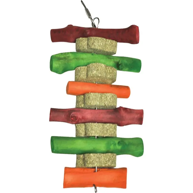 A&E SMALL PET TOY - NIBBLES - TIMOTHY HAY STACK W WOOD STICKS - SM