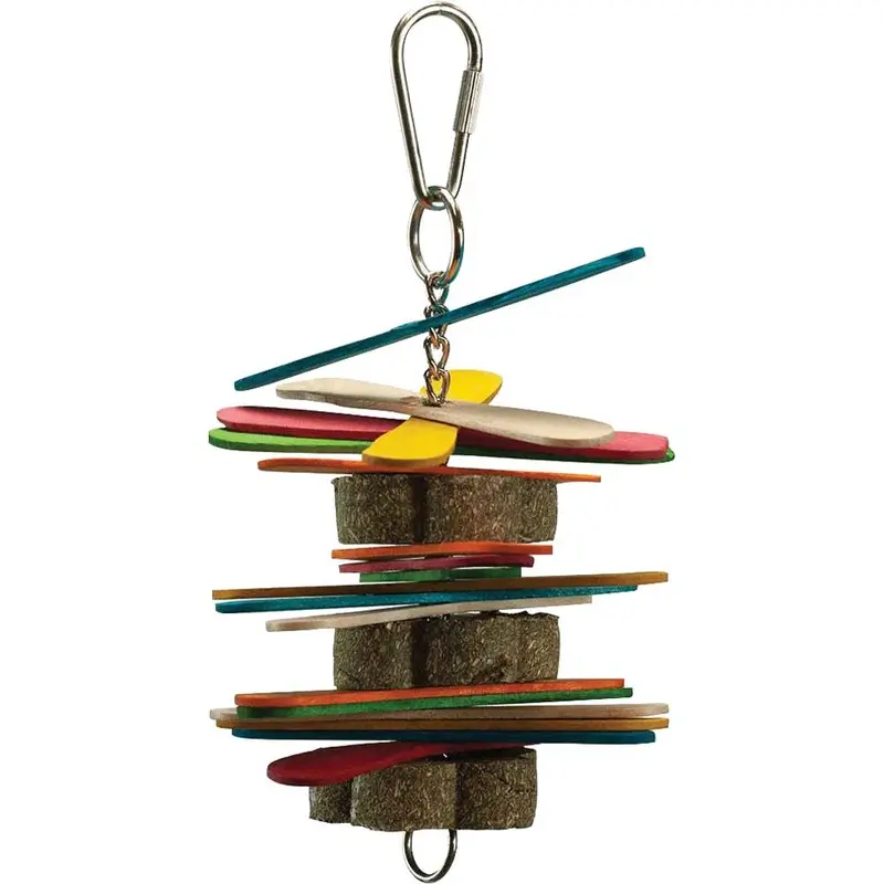 A&E SMALL PET TOY - NIBBLES - TIMOTHY HAY W COLORFUL POPSICLE STICKS