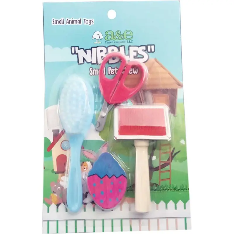 A&E SMALL PET GROOMING - NIBBLES - WOOD GROOMING KIT