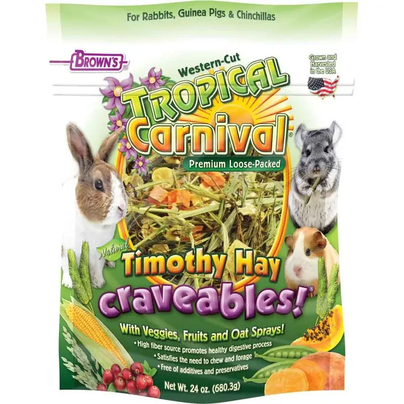 TROPICAL CARNIVAL NATURAL TIMOTHY HAY CRAVEABLES - 24 OZ.