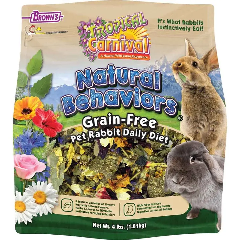 BROWN'S - TROPICAL CARNIVAL - NATURAL BEHAVIORS RABBIT 4 LB.