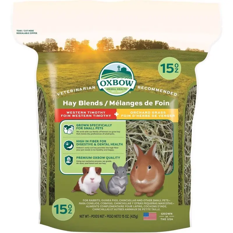 OXBOW HAY BLENDS - TIMOTHY / ORCHARD - 15 OZ