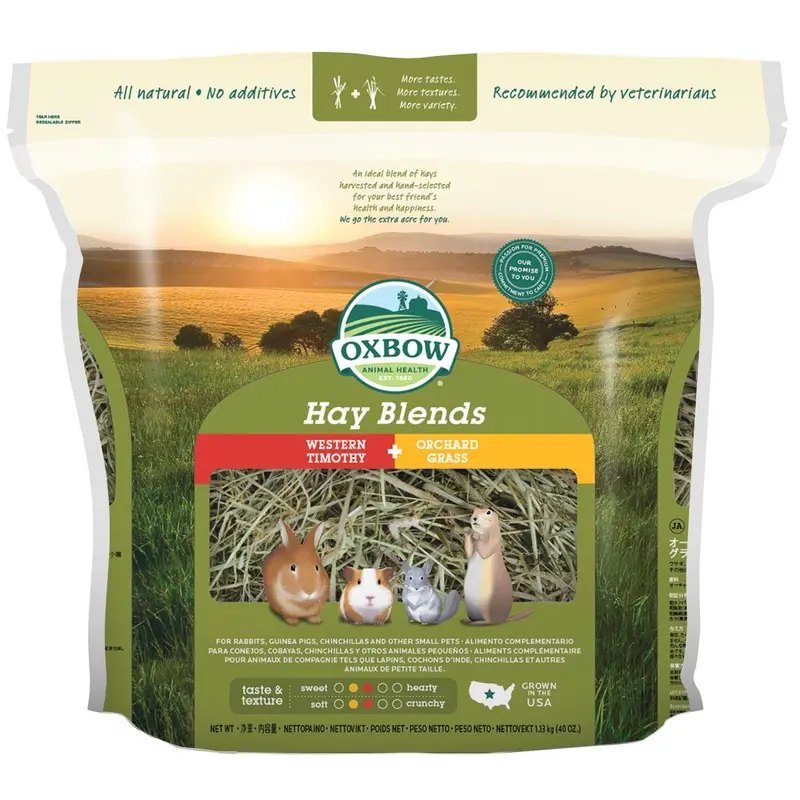 OXBOW HAY BLENDS - TIMOTHY / ORCHARD - 40 OZ