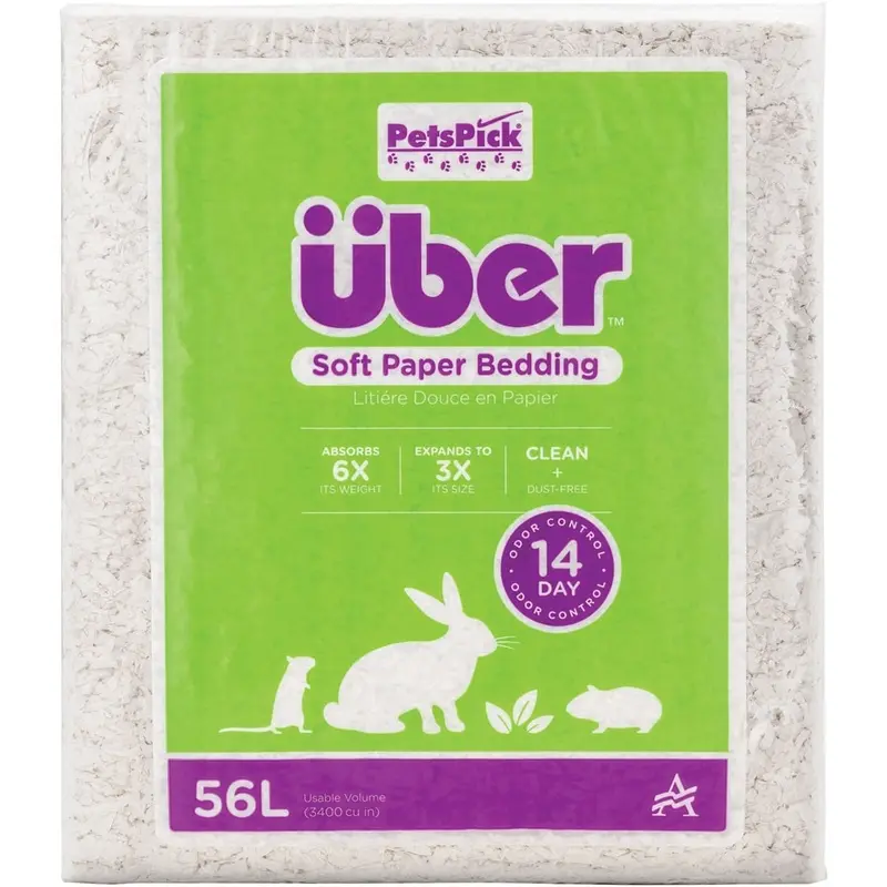 Uber Soft Paper Bedding - White 56L