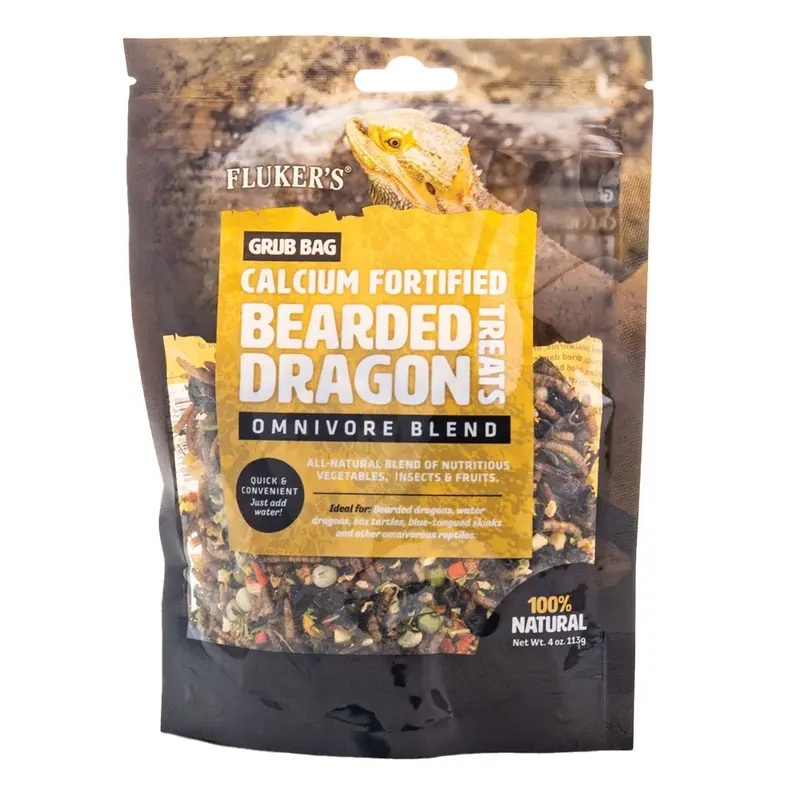 Flukers Grub Bag Treat w Calcium - Bearded Dragon - 4oz