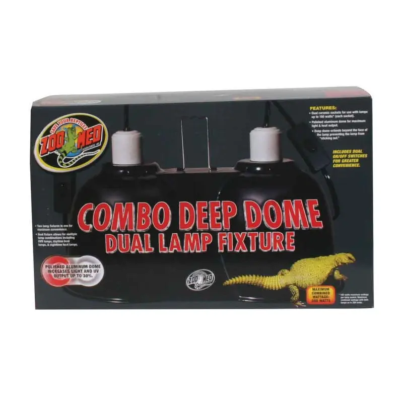 Zoo Med - Combo Deep Dome Lamp Fixture 8.5in 160W