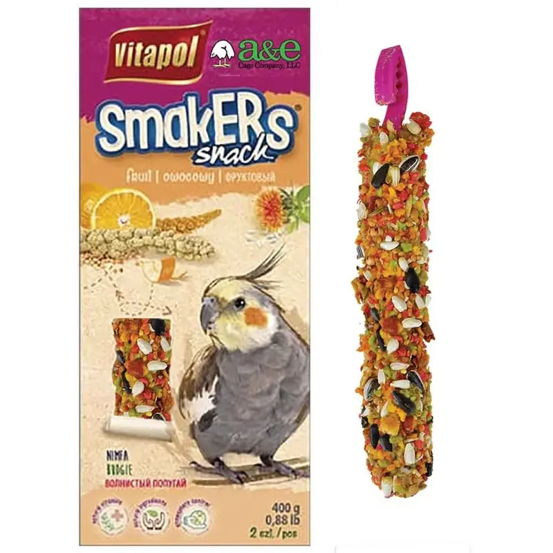Smakers Cockatiel Treat Sticks - Fruit - 2pk