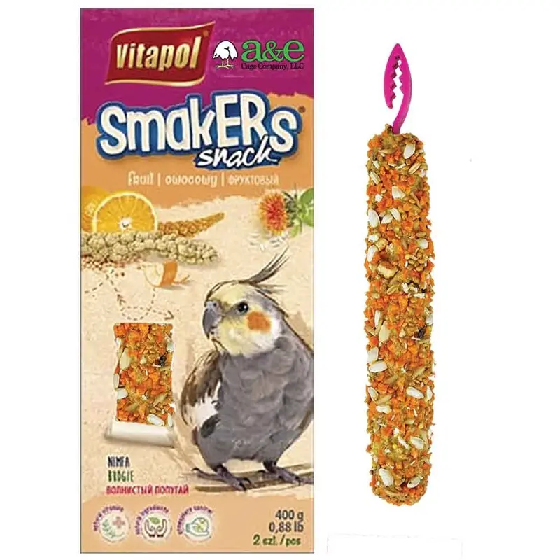 Smakers Cockatiel Treat Sticks - Orange - 2pk
