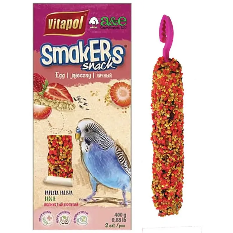 Smakers Parakeet Treat Sticks - Strawberry - 2pk