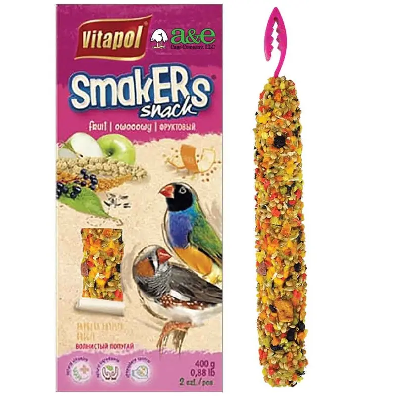 Smakers Zebra Finch Treat Sticks - Fruit - 2pk