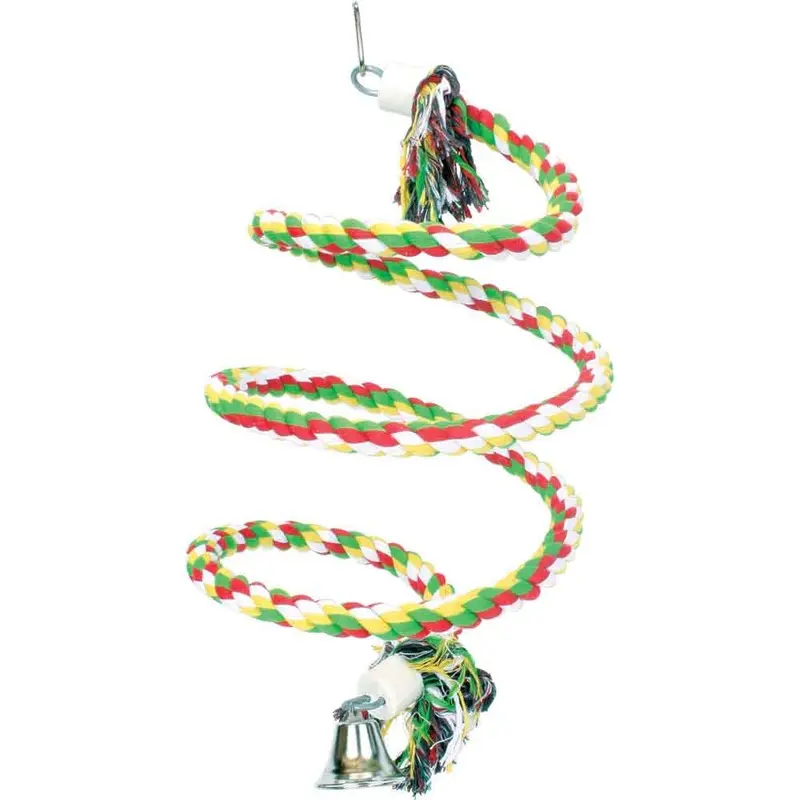 HAPPY BEAK BIRD TOY - RAINBOW COTTON ROPE BOING - LG