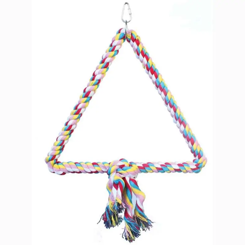HAPPY BEAK BIRD TOY - TRIANGLE COTTON ROPE SWING