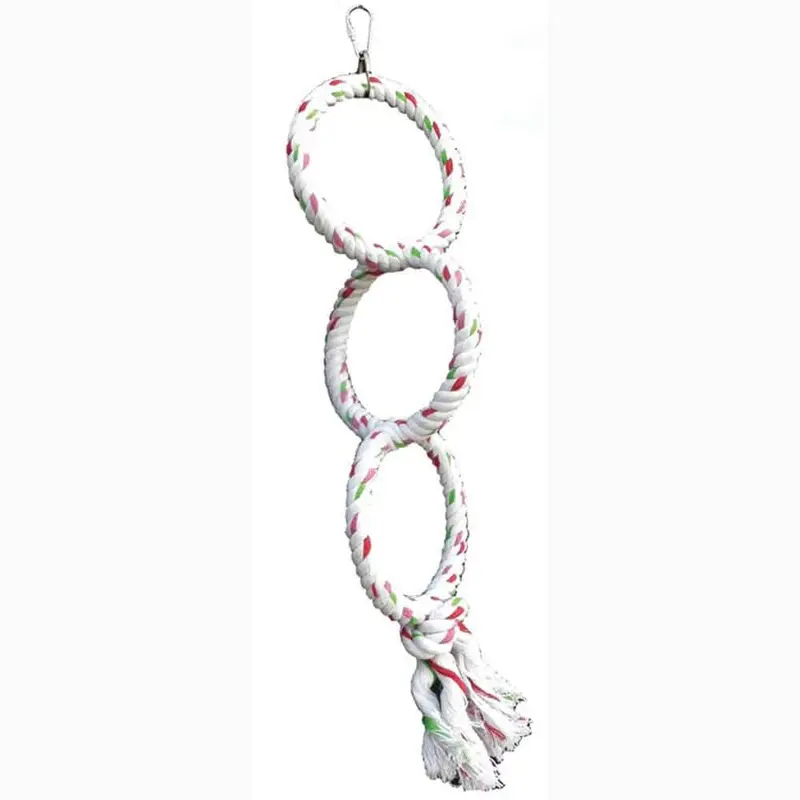 HAPPY BEAK BIRD TOY - TRIPLE RING ROPE SWING