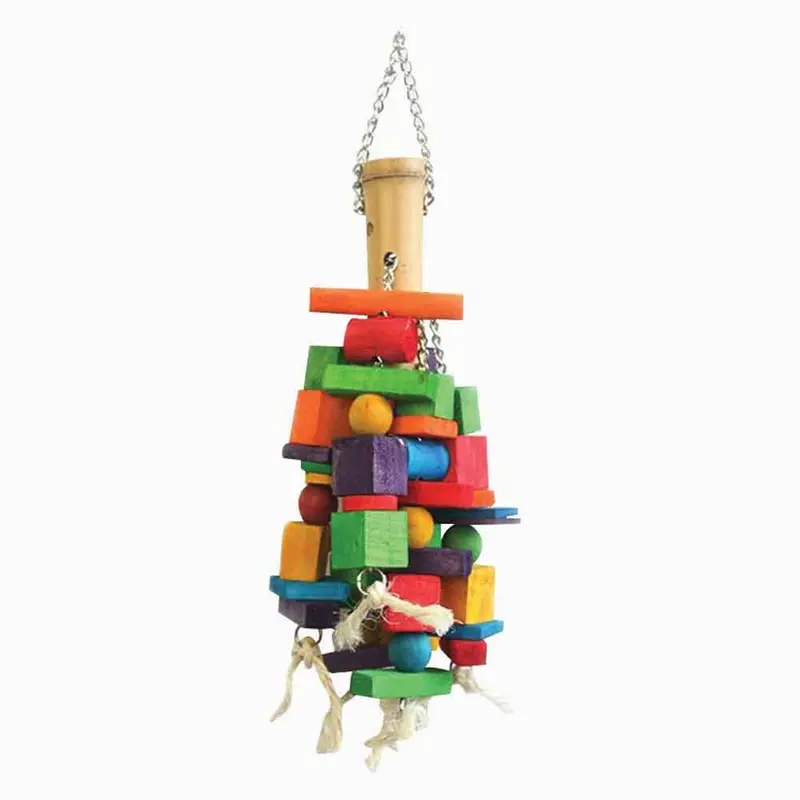 HAPPY BEAK BIRD TOY - WOODEN BLOCKS & BAMBOO - LG