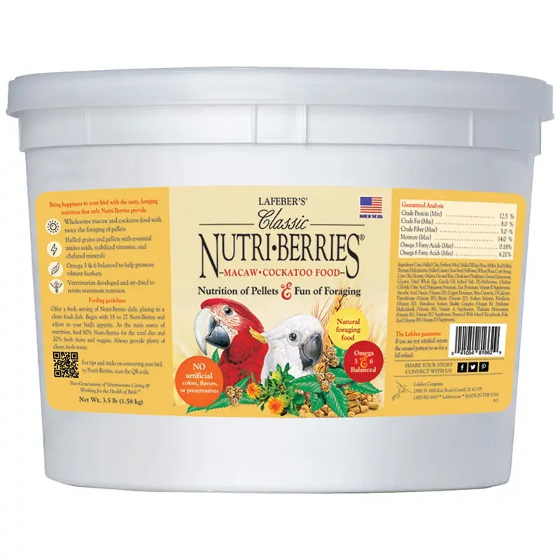 Nutri-Berries for Macaws & Cockatoos - 3.5 lb. - Bucket