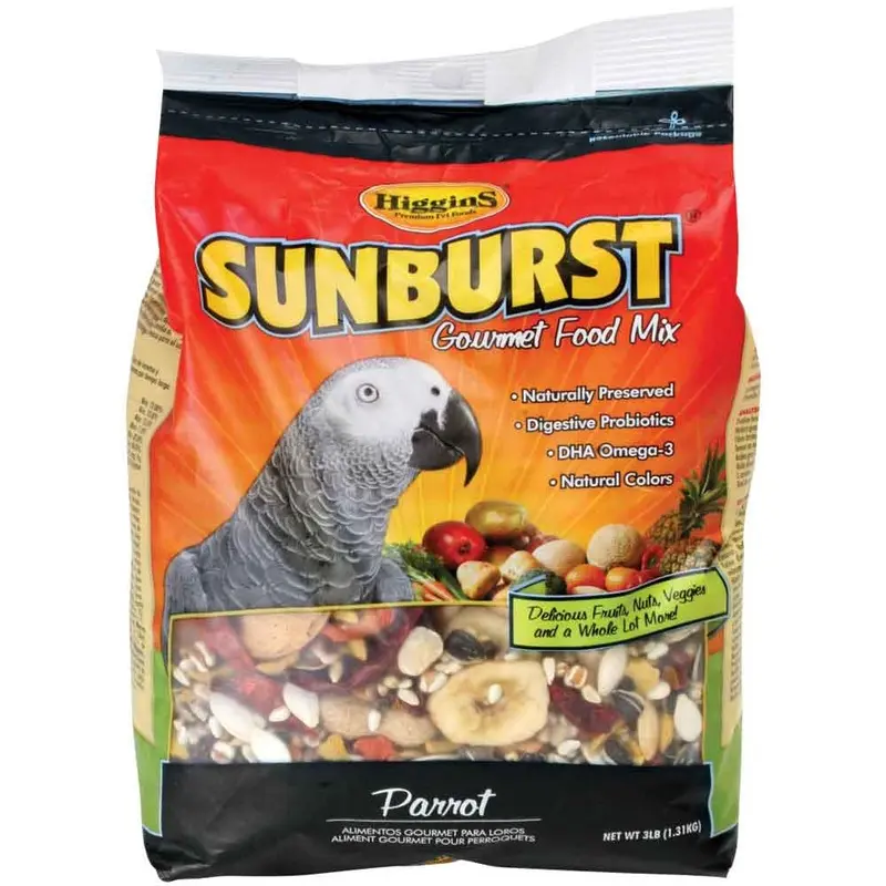 HIGGINS SUNBURST GOURMET BIRD FOOD - PARROT - 3 LB