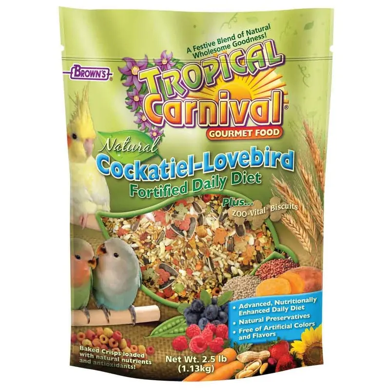 TROPICAL CARNIVAL COCKATIEL & LOVEBIRD FOOD - 2.5 LB.
