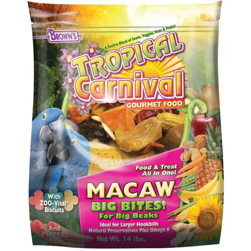 TROPICAL CARNIVAL GOURMET FOOD FOR MACAWS - 14 LB
