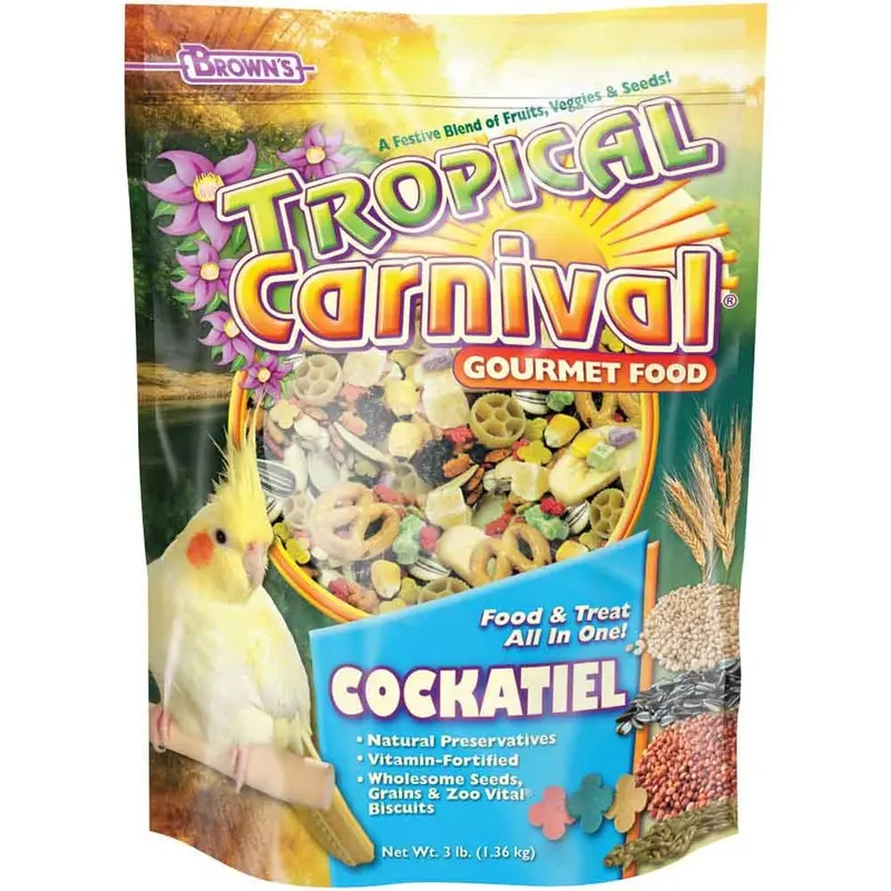 TROPICAL CARNIVAL GOURMET FOODS FOR COCKATIELS - 3 LB.