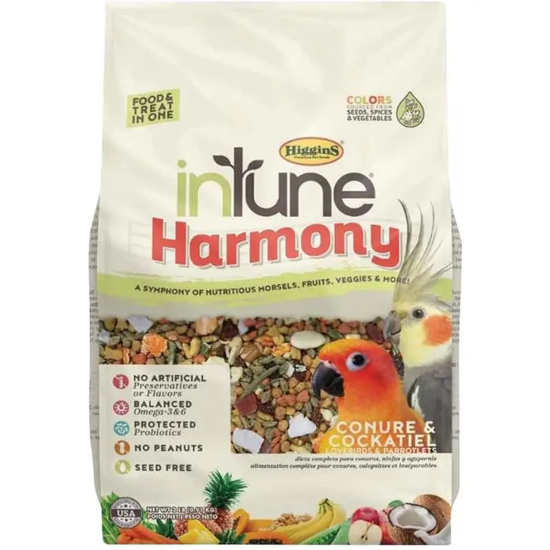 HIGGINS - INTUNE HARMONY - CONURE & COCKATIEL FOOD - 2 LB.