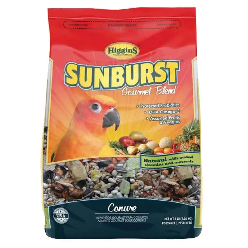 HIGGINS SUNBURST GOURMET BIRD FOOD - CONURE - 3 LB