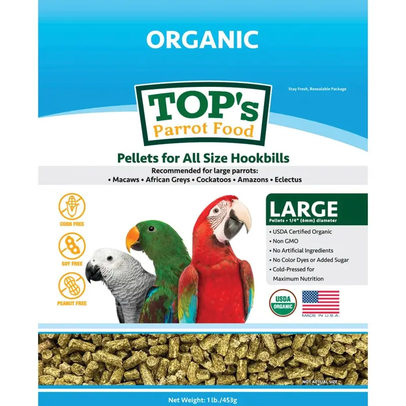 TOPs Parrot Food - Parrot Pellets - 1 lb