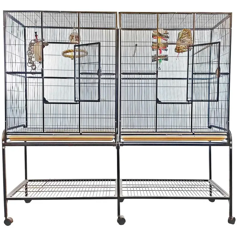Double Flight Bird Cage - 64 in x 21 in x 65 in - ASST
