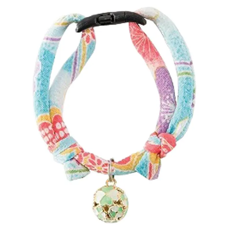 Moon-X - Chirimen Baby Blue Cat Collar