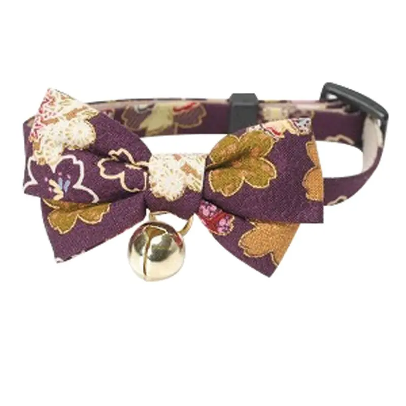 Moon-X - Kimono Bow Tie Purple Cat Collar