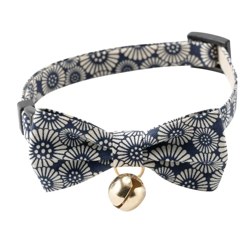 Moon-X - Kiku Ribbon Bow Tie Navy Cat Collar