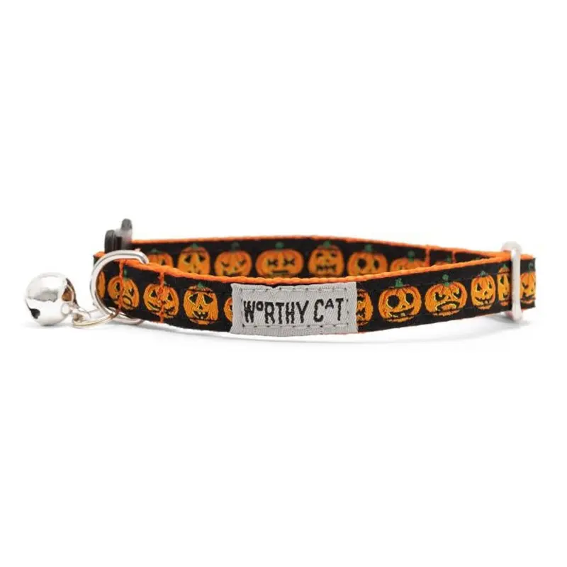 Worthy Dog - Halloween Jack-O-Lantern Cat Collar
