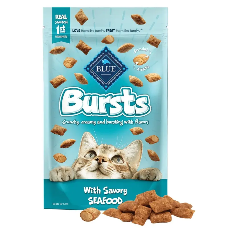 Blue Buffalo - Bursts Filled Cat Treats - Seafood - 12 oz
