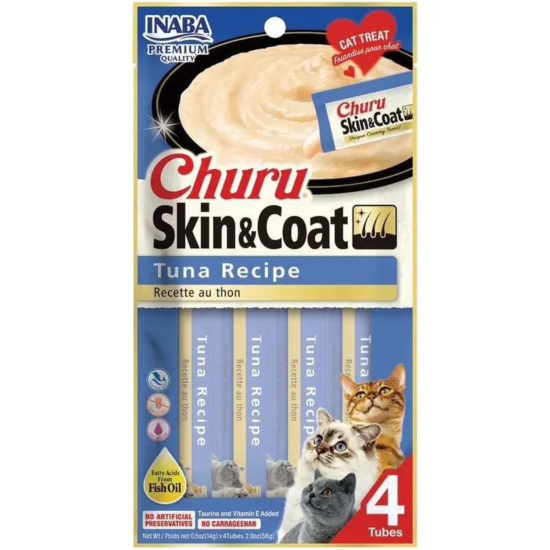 Inaba Churu Skin & Coat Cat Treats - Tuna - 2 oz