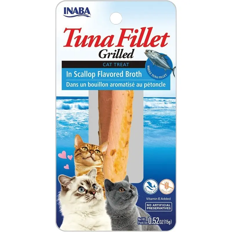 Inaba Grilled Fillet Treat - Tuna in Scallop Broth - .52 oz