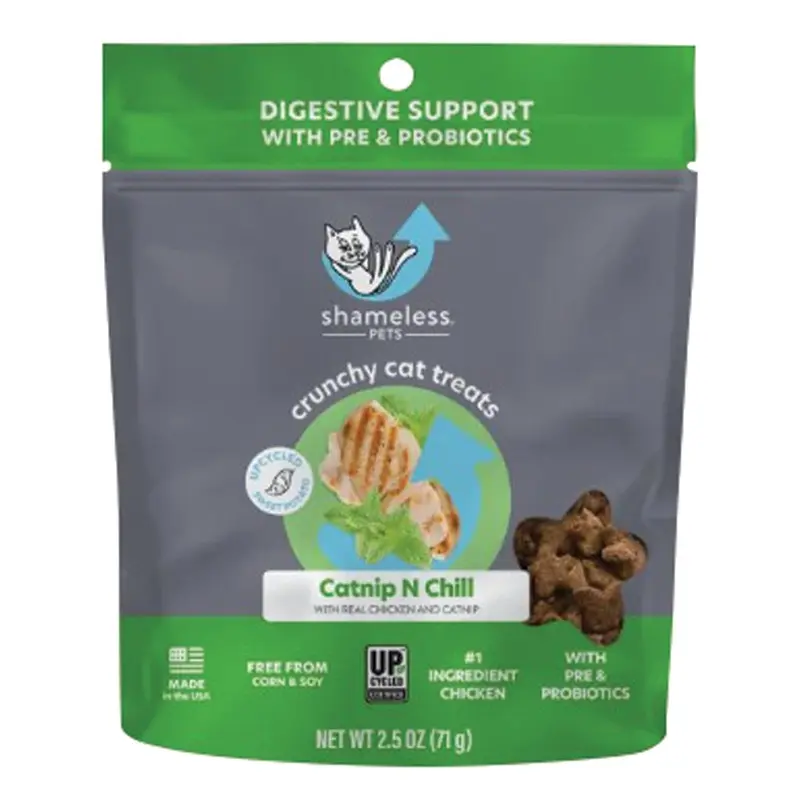SHAMELESS PETS CAT TREATS - CATNIP N CHILL - 2.5 OZ