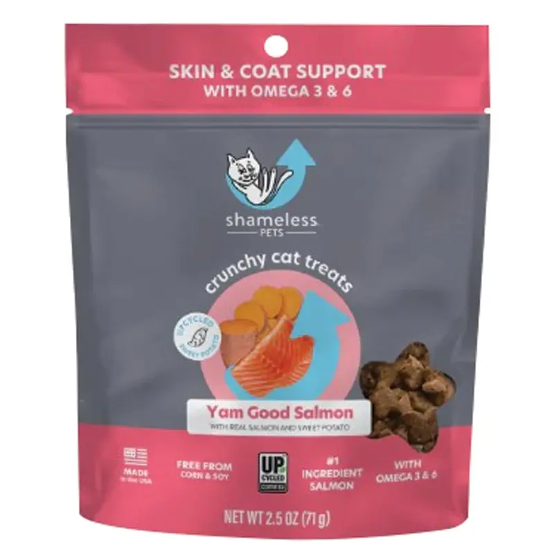 SHAMELESS PETS CAT TREATS - YAM GOOD SALMON - 2.5 OZ
