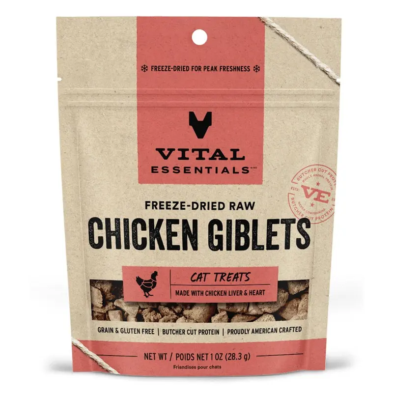 Vital Essentials Cat - FD Treats - Chicken Giblets - 1oz