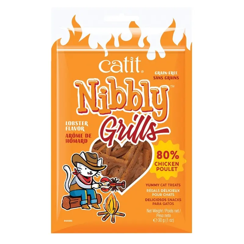 CATIT - NIBBLY GRILLS CHICKEN AND LOBSTER FLAVOR CAT TREAT 1OZ.