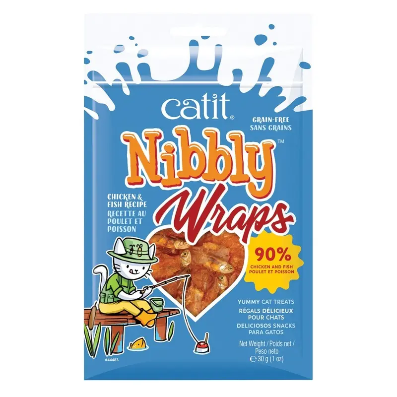 CATIT - NIBBLY WRAPS CHICKEN AND FISH RECIPE CAT TREAT 1OZ.