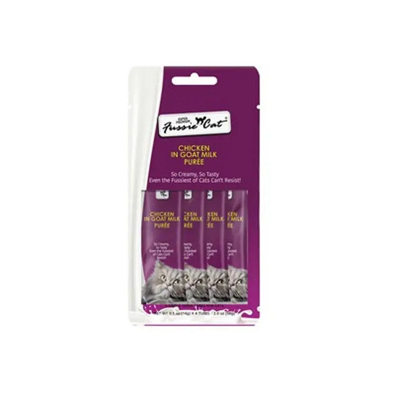Fussie Cat - Chicken & Goat Milk Puree Cat Treat 4pk